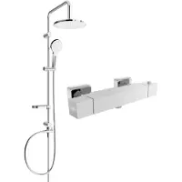 Mexen Erik opbouwdouche set met regendouche en thermostatische douchekraan Cube, chroom - 77200205-00