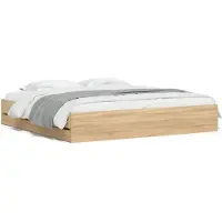 vidaXL Bedframe met lades bewerkt hout sonoma eikenkleurig 160x200 cm