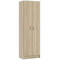 Dmora Altiplano - Multifunctionele Kast 2 Deuren, 59x180h cm Eikenbruin, 6 Planken