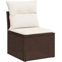 vidaXL 6-delige Loungeset met kussens poly rattan bruin
