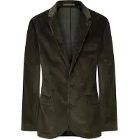 Hackett Heren Americana koordgroen (42/32), Casual, Feest, Katoen, Klassiek, Lange mouwen HM470485