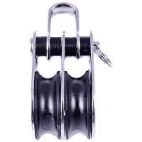 Seasure Double Pulley With Shackle Zilver 25 x 8 mm