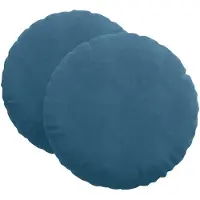 vidaXL Zitkussens 2 pcs Fluweel Blauw Ø 80 x 29 cm