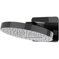 Ivy Aia Hoofddouche HALO Wandmodel Inc. Wandbeugel en Inbouwbox 32 cm Zwart Chroom PVD
