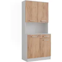 Vicco Raul Keukenbuffet – 83.6 x 188.5 cm met 4 deuren & 1 lade Eik wit/goud