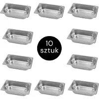 Mega -M Gastronorm - GN 1/4 Set van 10 stuks - 265x162x65 mm - Roestvrij Staal
