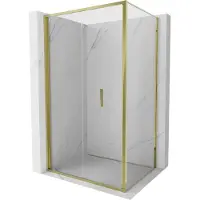 Mexen Exo inklapbare douchecabine 120 x 70 , transparant, goud - 816-120-070-50-00