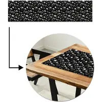 MuchoWow Tafelloper 200x50 cm - Tafelmat vinyl Zwarte - Glans - Stenen - Tafeldecoratie - Tafelversiering - Keuken decoratie - Tafel versiering