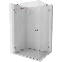 Mexen Lunar schuifdeur douchecabine links 85 x 90 , transparant, roze goud - 834-085-090-60-00-L
