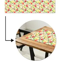 MuchoWow Tafelloper 200x50 cm - Tafelmat vinyl Patroon - Appels - Peren - Tafeldecoratie - Tafelversiering - Keuken decoratie - Tafel versiering
