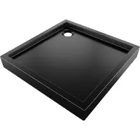 Mexen Flow+ douchebak vierkant 80 x 80 , zwarte mat - 46S708080H