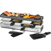 Aura Gourmetstel 4 personen - Gourmetstellen - Gourmet - Zilver - 44cm x 14cm x 11cm