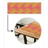 MuchoWow Tafelloper 150x50 cm - Tafelmat vinyl Neon - Zebra - Roze - Groen - Tafeldecoratie - Tafelversiering - Keuken decoratie - Tafel versiering