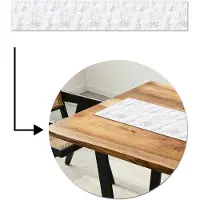 MuchoWow Tafelloper 180x30 cm - Tafelmat vinyl Klassiek - Marmer print - Aders - Grijs - Tafeldecoratie - Tafelversiering - Keuken decoratie - Tafel versiering