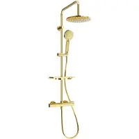Mexen KT40 opbouwdoucheset met regendouche en thermostatische kraan, goud - 771504093-50
