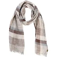 Camel active Multicolour geweven sjaal van katoenen twill - Maat menswear-OS - Aardbruin