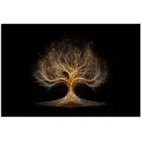 PosterMonkey Poster 60x40 cm - Lichtjes - Boom - Abstract - Zwart - Posters - Kamer decoratie - Wanddecoratie woonkamer - Muurdecoratie slaapkamer