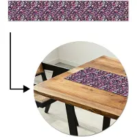 MuchoWow Tafelloper 180x30 cm - Tafelmat vinyl Kiezels - Paars - Roze - Tafeldecoratie - Tafelversiering - Keuken decoratie - Tafel versiering