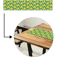 MuchoWow Tafelloper 150x30 cm - Tafelmat vinyl Ananas - Geel - Groen - Tropisch - Tafeldecoratie - Tafelversiering - Keuken decoratie - Tafel versiering