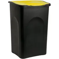 DNA Prullenbak 50 Liter - Prullenbak - Prullenbakken - Zwart en Geel - 39cm x 37cm x 56cm