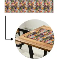 MuchoWow Tafelloper 200x50 cm - Tafelmat vinyl Zomers - Kleurrijk - Patroon - Bloemen - Tafeldecoratie - Tafelversiering - Keuken decoratie - Tafel versiering