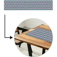 MuchoWow Tafelloper 200x40 cm - Tafelmat vinyl Retro - Hartjes - Patroon - Tafeldecoratie - Tafelversiering - Keuken decoratie - Tafel versiering