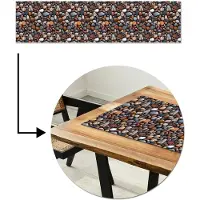 MuchoWow Tafelloper 200x50 cm - Tafelmat vinyl Gepolijst - Kiezel - Warm - Tafeldecoratie - Tafelversiering - Keuken decoratie - Tafel versiering