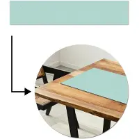 MuchoWow Tafelloper 200x40 cm - Tafelmat vinyl Turquoise - Patroon - Lijnen - Tafeldecoratie - Tafelversiering - Keuken decoratie - Tafel versiering