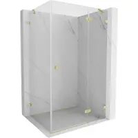 Mexen Lunar draaibare douchecabine rechts 70 x 90 , transparant, goud geborsteld - 834-070-090-55-00-P