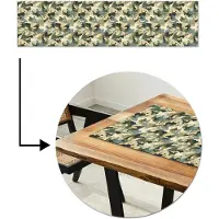 MuchoWow Tafelloper 200x50 cm - Tafelmat vinyl Woestijncamouflage - Zandkleurig - Groen - Patroon - Tafeldecoratie - Tafelversiering - Keuken decoratie - Tafel versiering