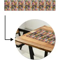 MuchoWow Tafelloper 200x40 cm - Tafelmat vinyl Zomers - Kleurrijk - Patroon - Bloemen - Tafeldecoratie - Tafelversiering - Keuken decoratie - Tafel versiering