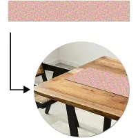 MuchoWow Tafelloper 180x30 cm - Tafelmat vinyl Roze - Streepjes - Groen - Peer - Tafeldecoratie - Tafelversiering - Keuken decoratie - Tafel versiering