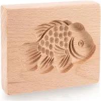 Orion Koekjesvorm Houten Vis 10x8 cm - Vorm - Bakvorm - Uitsteekvorm voor Koekjes Bakken
