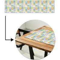 MuchoWow Tafelloper 200x50 cm - Tafelmat vinyl Kust - Zee - Zon - Strand - Tafeldecoratie - Tafelversiering - Keuken decoratie - Tafel versiering