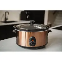Aura Slowcooker met Timer - Crockpot - Stoompan - Inclusief Warmhoudfunctie - 6 Liter - Roestvrij staal - 40cm x 32cm x 24cm