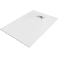 Mexen Hugo rechthoekige douchebak SMC 130 x 70 , wit, afdekking inox - 42107013-X
