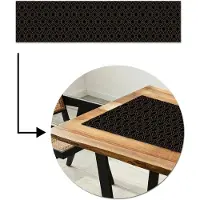 MuchoWow Tafelloper 200x50 cm - Tafelmat vinyl Goud - Zwart - Rozetstructuur - Tafeldecoratie - Tafelversiering - Keuken decoratie - Tafel versiering