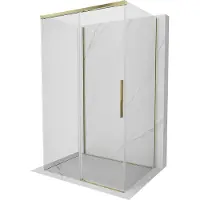 Mexen Rox-3S douchecabine met 3 wanden schuifbaar 155 x 80 , transparant, goud - 8C2-155-080-50-00-3S