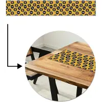 MuchoWow Tafelloper 180x30 cm - Tafelmat vinyl Muziek - Patroon - Geel - Tafeldecoratie - Tafelversiering - Keuken decoratie - Tafel versiering