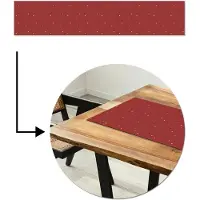 MuchoWow Tafelloper 200x40 cm - Tafelmat vinyl Patroon - Stippen - Rood - Tafeldecoratie - Tafelversiering - Keuken decoratie - Tafel versiering