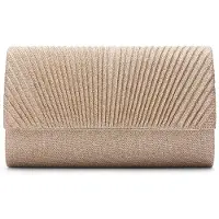 Manfield Goudkleurige clutch met glitters | Maat Onesize