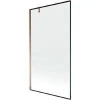 Mexen Next 1-delige douchewand 100 x 150 , zwart frame, roze goud - 895-100-000-00-70-60