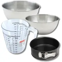 Zenker Bakset met mini taartvorm 18 cm, 2 mengkommen, maatbeker en spatel