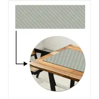 MuchoWow Tafelloper 150x50 cm - Tafelmat vinyl Grijs - Groen - Strepen - Tafeldecoratie - Tafelversiering - Keuken decoratie - Tafel versiering