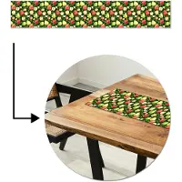 MuchoWow Tafelloper 180x30 cm - Tafelmat vinyl Appels - Peren - Fruit - Groen - Tafeldecoratie - Tafelversiering - Keuken decoratie - Tafel versiering