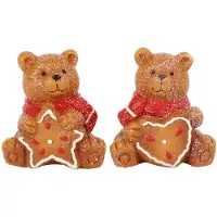 Countryfield knuffel beer kerst bruin pluche decoratie 7x6x7,5cm.