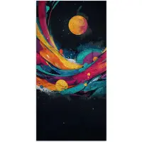 PosterMonkey Poster 60x120 cm - Banen - Golven - Kleurrijk - Abstract - Posters - Kamer decoratie - Wanddecoratie woonkamer - Muurdecoratie slaapkamer