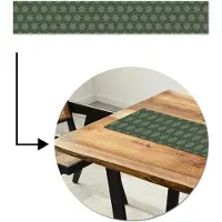 MuchoWow Tafelloper 180x30 cm - Tafelmat vinyl Patroon - Groen - Geometrisch - Tafeldecoratie - Tafelversiering - Keuken decoratie - Tafel versiering