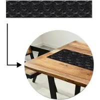 MuchoWow Tafelloper 150x30 cm - Tafelmat vinyl Bloemen - Zwart - Koper - Knoppen - Tafeldecoratie - Tafelversiering - Keuken decoratie - Tafel versiering