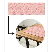 MuchoWow Tafelloper 150x50 cm - Tafelmat vinyl Vloeiend - Olieverf - Roze - Tafeldecoratie - Tafelversiering - Keuken decoratie - Tafel versiering